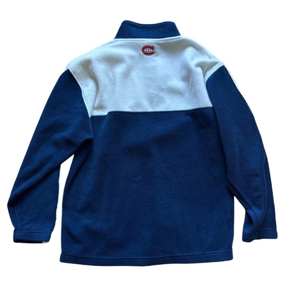 VTG Y2K Montreal Canadiens NHL Fleece Half Zip Blue Sweater Size: L - Picture 2 of 8